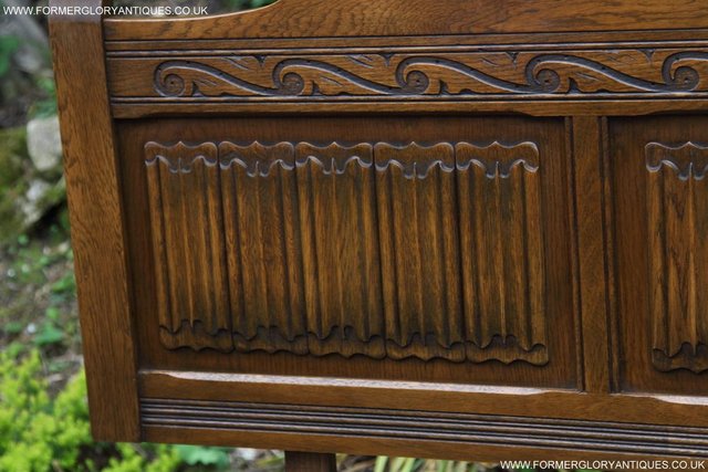 Image 8 of OLD CHARM JAYCEE CARVED SOLID LIGHT OAK DOUBLE BED HEADBOARD