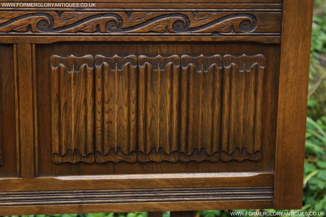Image 9 of OLD CHARM JAYCEE CARVED SOLID LIGHT OAK DOUBLE BED HEADBOARD
