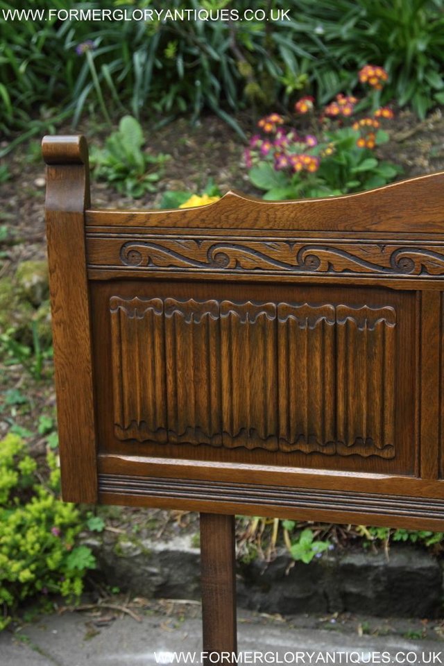 Image 10 of OLD CHARM JAYCEE CARVED SOLID LIGHT OAK DOUBLE BED HEADBOARD