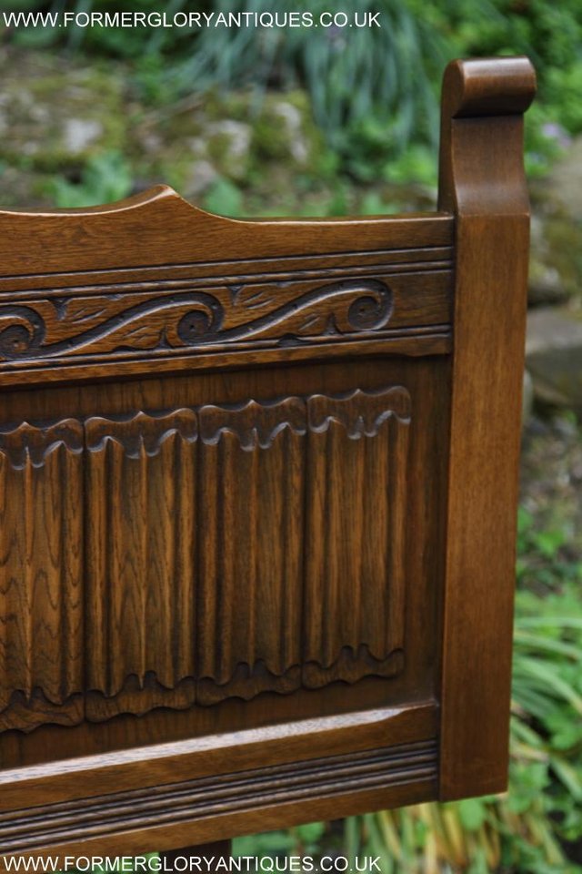 Image 12 of OLD CHARM JAYCEE CARVED SOLID LIGHT OAK DOUBLE BED HEADBOARD