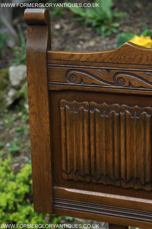 Image 14 of OLD CHARM JAYCEE CARVED SOLID LIGHT OAK DOUBLE BED HEADBOARD