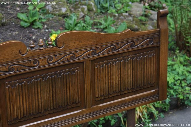 Image 17 of OLD CHARM JAYCEE CARVED SOLID LIGHT OAK DOUBLE BED HEADBOARD