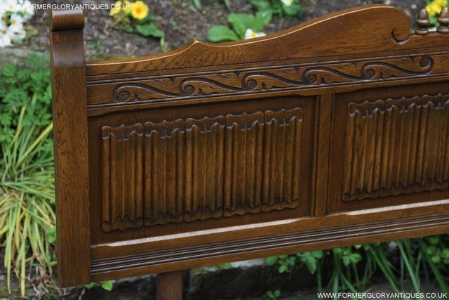 Image 19 of OLD CHARM JAYCEE CARVED SOLID LIGHT OAK DOUBLE BED HEADBOARD