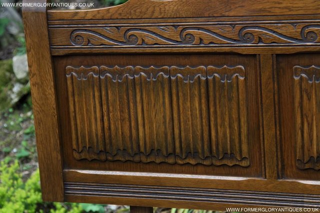Image 23 of OLD CHARM JAYCEE CARVED SOLID LIGHT OAK DOUBLE BED HEADBOARD