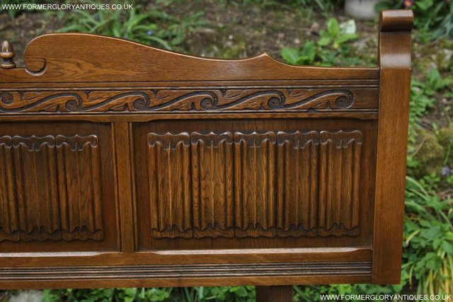 Image 37 of OLD CHARM JAYCEE CARVED SOLID LIGHT OAK DOUBLE BED HEADBOARD