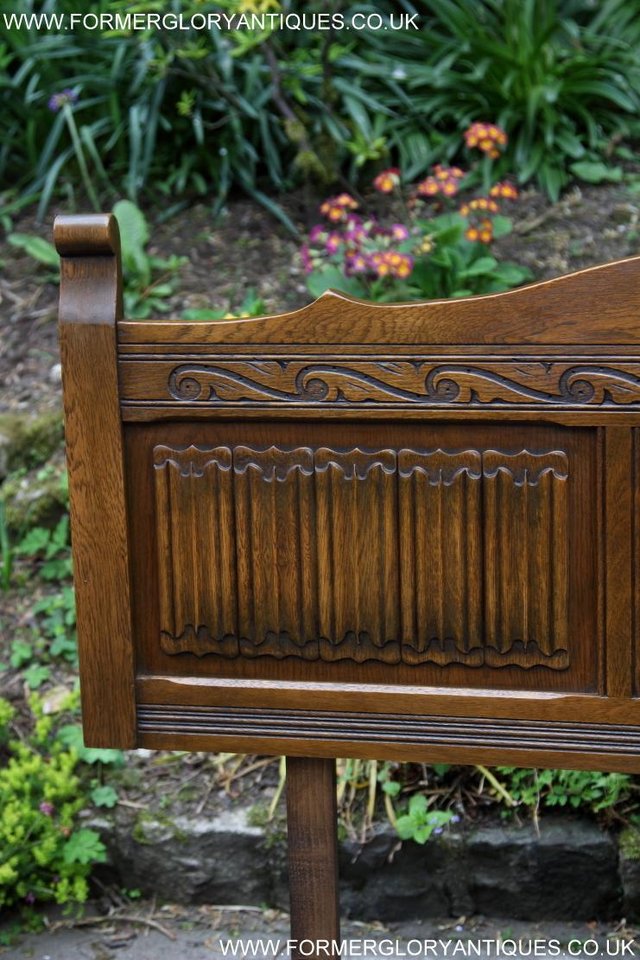 Image 46 of OLD CHARM JAYCEE CARVED SOLID LIGHT OAK DOUBLE BED HEADBOARD