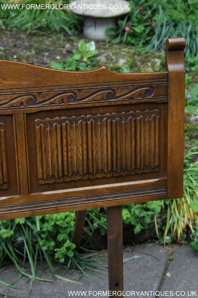 Image 47 of OLD CHARM JAYCEE CARVED SOLID LIGHT OAK DOUBLE BED HEADBOARD