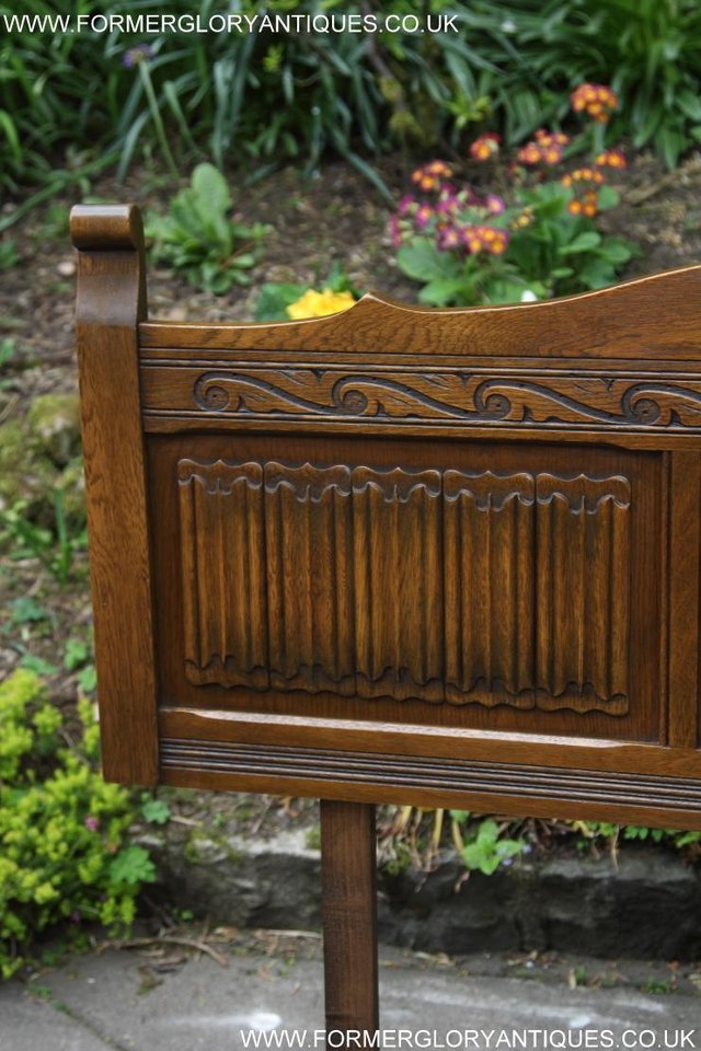 Image 49 of OLD CHARM JAYCEE CARVED SOLID LIGHT OAK DOUBLE BED HEADBOARD