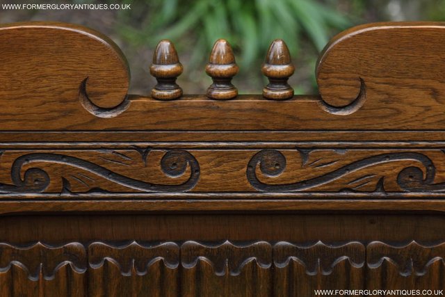 Image 50 of OLD CHARM JAYCEE CARVED SOLID LIGHT OAK DOUBLE BED HEADBOARD