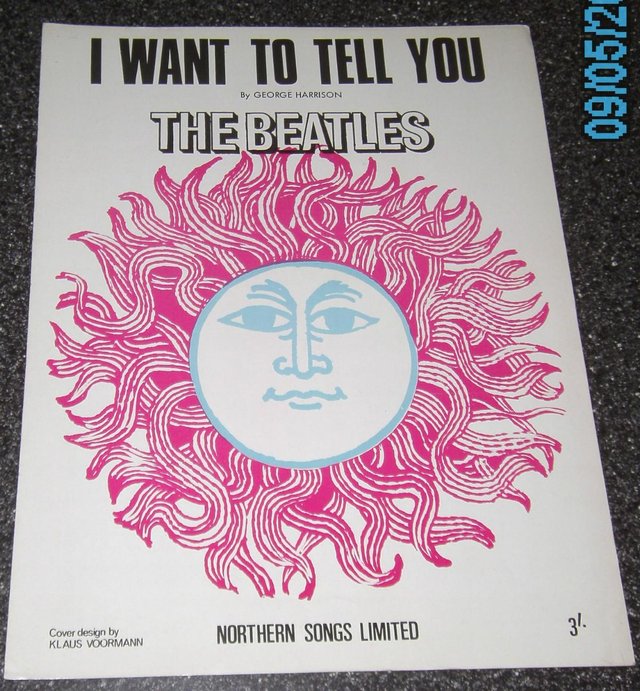 Preview of the first image of WANTED Beatles Sheet Music " I Want to tell you / A Day in.