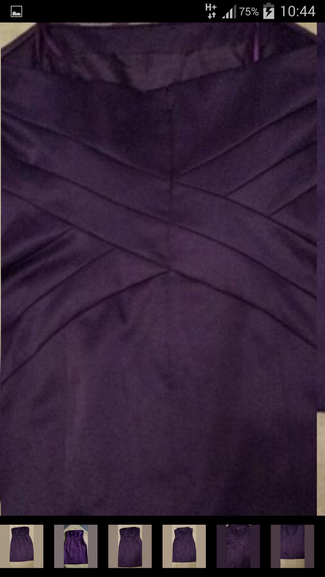 Image 2 of Purple Strapless Bodycon Dress 14 BNWT