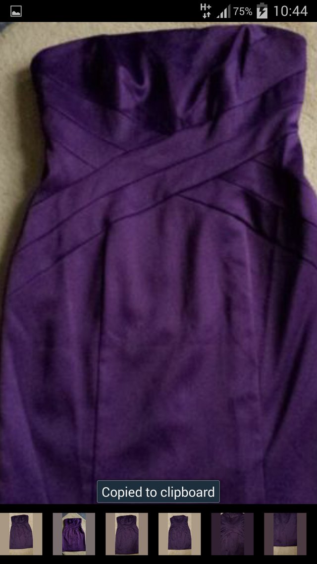 Image 3 of Purple Strapless Bodycon Dress 14 BNWT