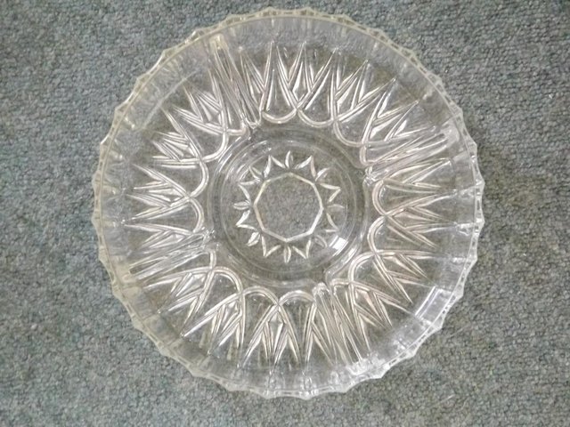 Preview of the first image of Cut glass serving dish.