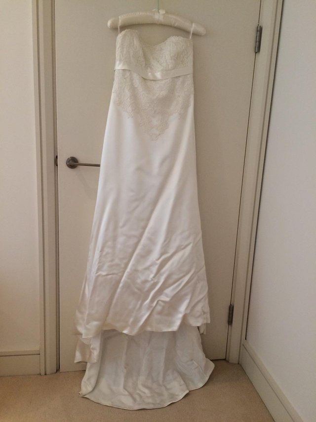Image 2 of Gorgeous Ana Cristache Ivory Satin Wedding Dress for sale