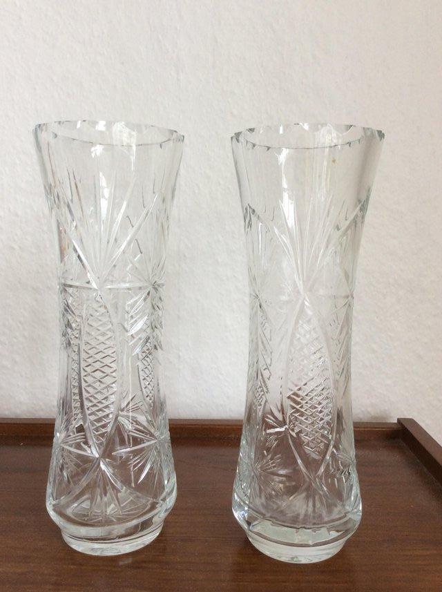 Preview of the first image of A pair of crystal vases.