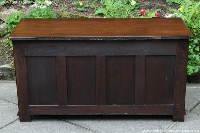Image 23 of A TITCHMARSH & GOODWIN CARVED OAK BLANKET TOY BOX RUG CHEST