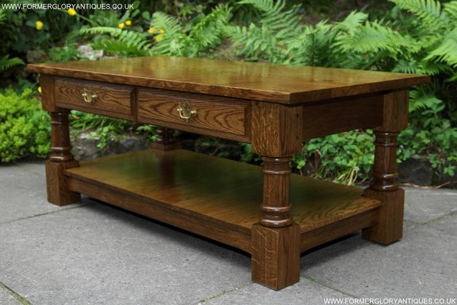 Image 2 of A TITCHMARSH GOODWIN STYLE TWO DRAWER COFFEE TABLE STAND