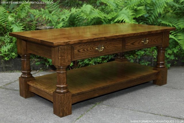 Image 16 of A TITCHMARSH GOODWIN STYLE TWO DRAWER COFFEE TABLE STAND