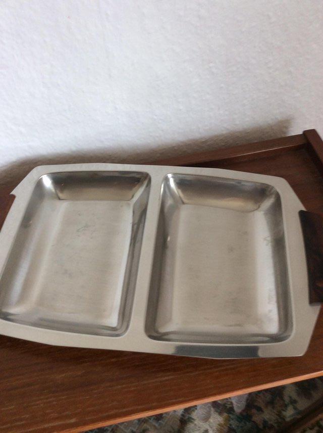 Preview of the first image of Stainless steel snack tray.