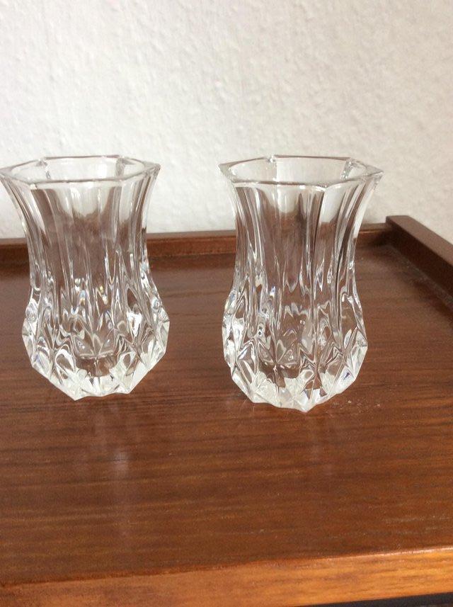 Preview of the first image of Two small crystal vases.