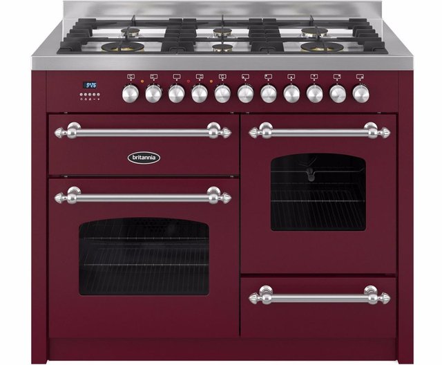 Preview of the first image of BRITANNIA FLEET 100CM BURGUNDY DUAL FUEL RANGE COOKER!  (HD).