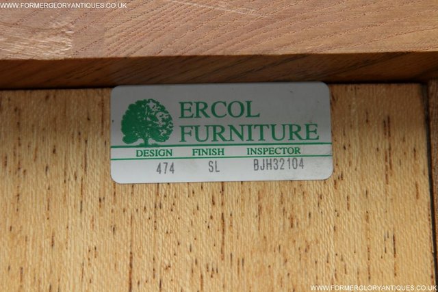 Image 14 of ERCOL LIGHT ELM CORNER DISPLAY CABINET CUPBOARD BOOK SHELVES