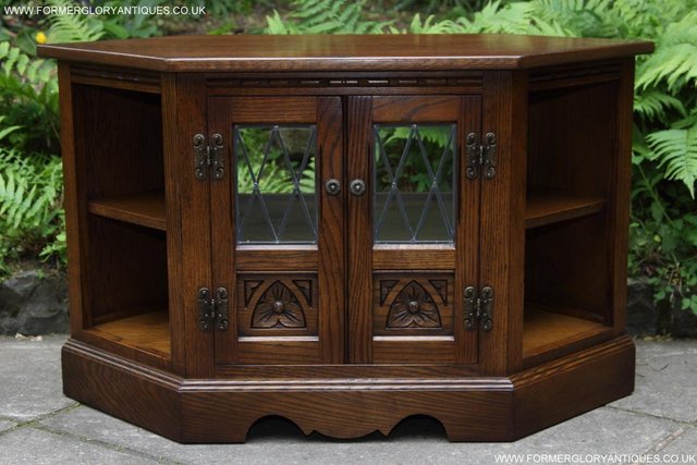 Image 15 of AN OLD CHARM LIGHT OAK HI FI DVD CD TV STAND TABLE CABINET