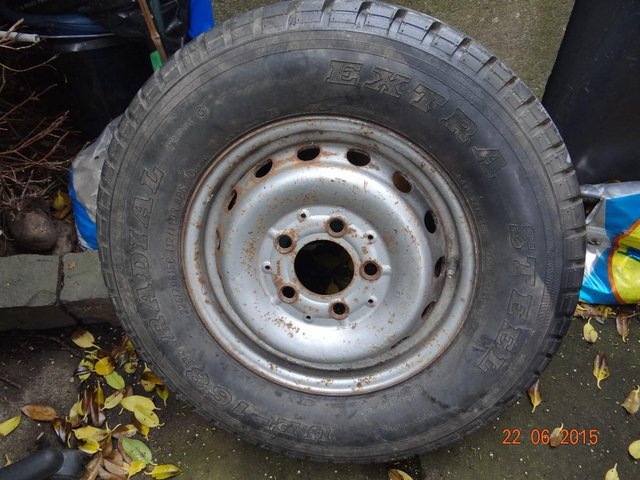 Preview of the first image of Wheel and tyre for a vito van I think.