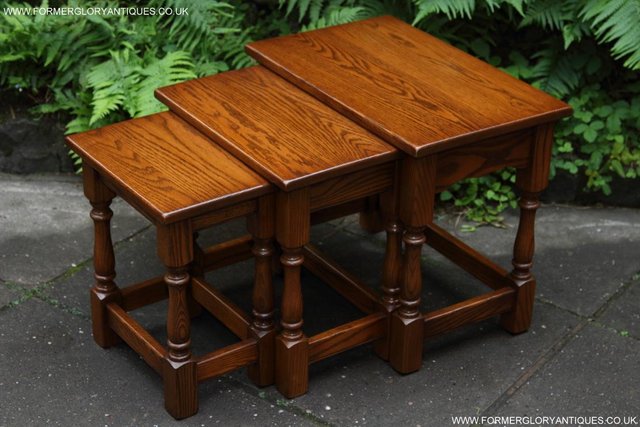 Image 54 of JAYCEE NEST OF AUTUMN GOLD COFFEE SIDE END OCCASIONAL TABLES