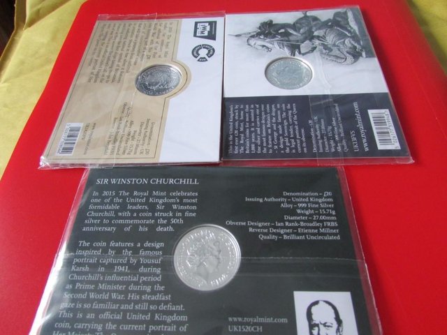 Image 3 of 3 X £20 SILVER POUND COINS 2013 , 2014 AND 2015.