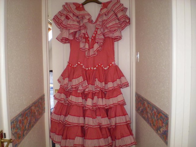 Image 2 of SPANISH DRESS -RED, PINK & WHITE