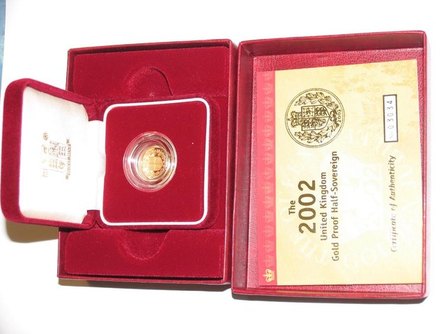 Image 2 of 2002 gold proof half sovereign