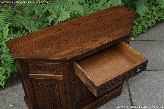 Image 3 of AN OLD CHARM CANTED CUPBOARD SIDEBOARD DRESSER BASE TV STAND