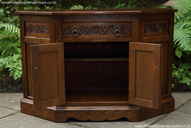 Image 11 of AN OLD CHARM CANTED CUPBOARD SIDEBOARD DRESSER BASE TV STAND