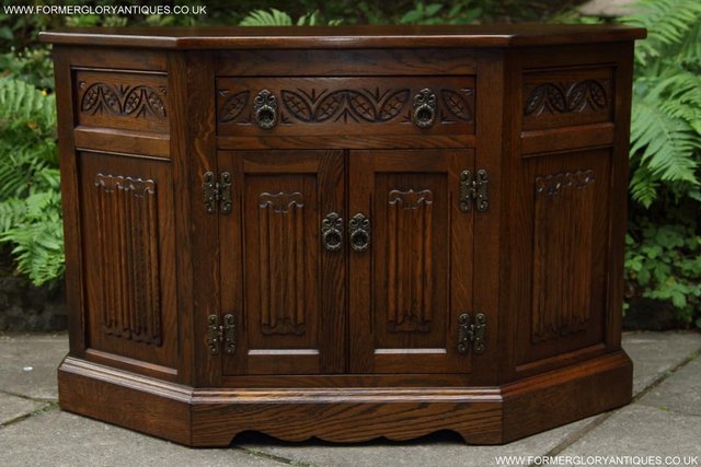 Image 18 of AN OLD CHARM CANTED CUPBOARD SIDEBOARD DRESSER BASE TV STAND