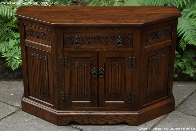 Image 23 of AN OLD CHARM CANTED CUPBOARD SIDEBOARD DRESSER BASE TV STAND