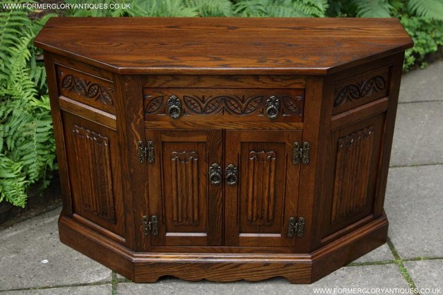 Image 29 of AN OLD CHARM CANTED CUPBOARD SIDEBOARD DRESSER BASE TV STAND