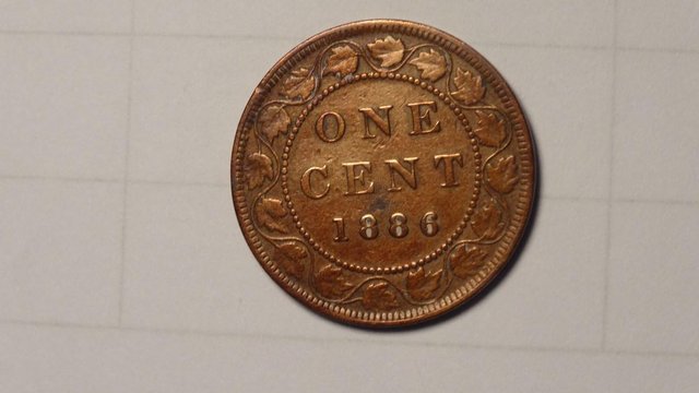 Image 2 of Rare Canadian 1886 One Cent Piece