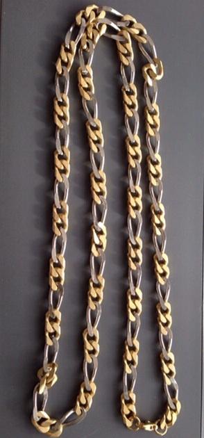 Image 2 of New Unisex yellow & white metal chain necklace.