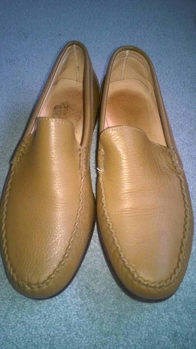 Preview of the first image of Beautiful soft leather loafer shoes. Leather soles..