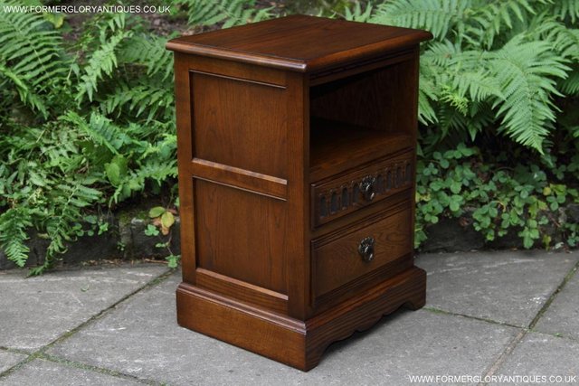 Image 2 of OLD CHARM LIGHT OAK BEDSIDE CABINETS TABLES CUPBOARD DRAWERS