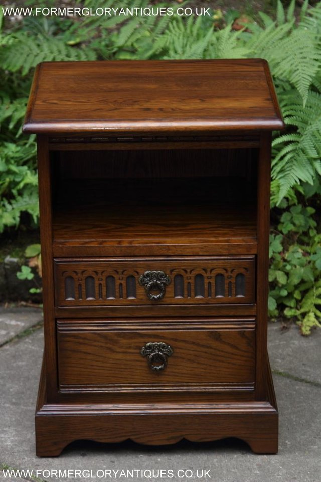 Image 4 of OLD CHARM LIGHT OAK BEDSIDE CABINETS TABLES CUPBOARD DRAWERS