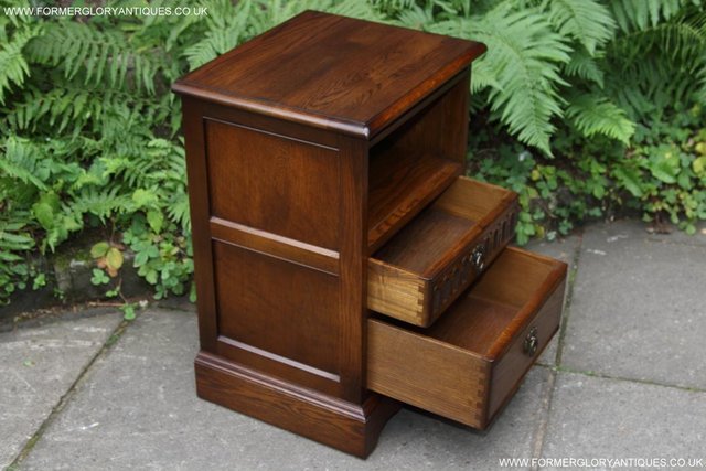 Image 11 of OLD CHARM LIGHT OAK BEDSIDE CABINETS TABLES CUPBOARD DRAWERS