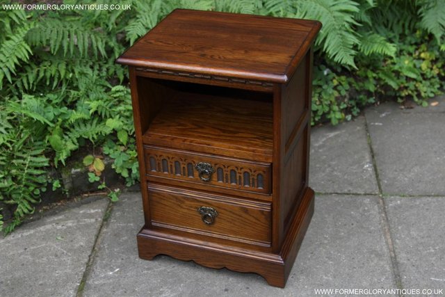 Image 23 of OLD CHARM LIGHT OAK BEDSIDE CABINETS TABLES CUPBOARD DRAWERS