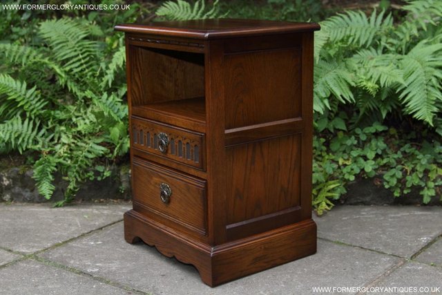 Image 30 of OLD CHARM LIGHT OAK BEDSIDE CABINETS TABLES CUPBOARD DRAWERS