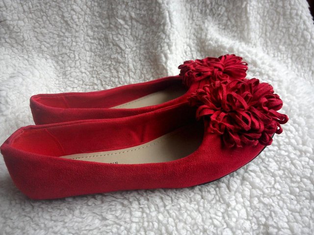 Image 2 of Red Suede pumps size 4