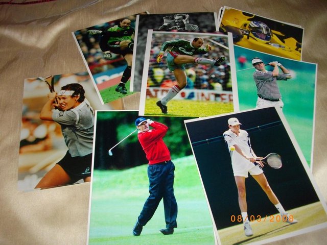 Preview of the first image of 7 SPORTING PHOTOS GOLF TENNIS BOXING 10x8 inches.