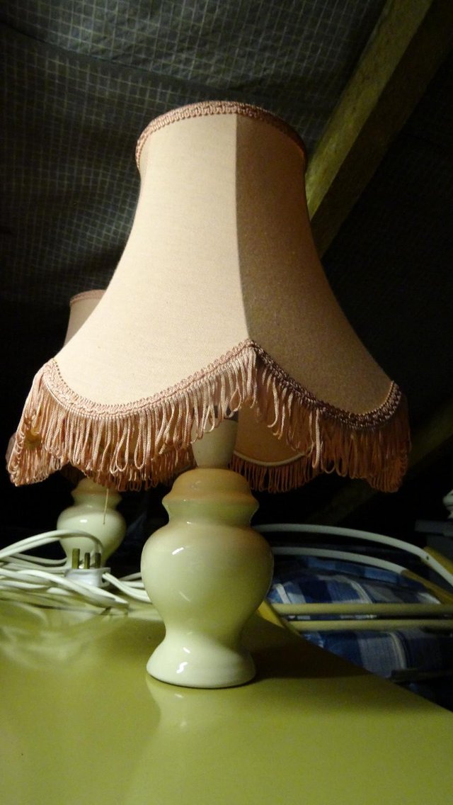 Preview of the first image of Pair bedside lamps with shades.
