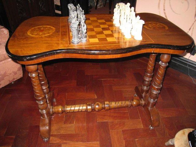 Image 2 of Victorian Inlaid Chess/Games table
