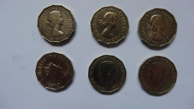 Preview of the first image of British Three Penny Pieces..